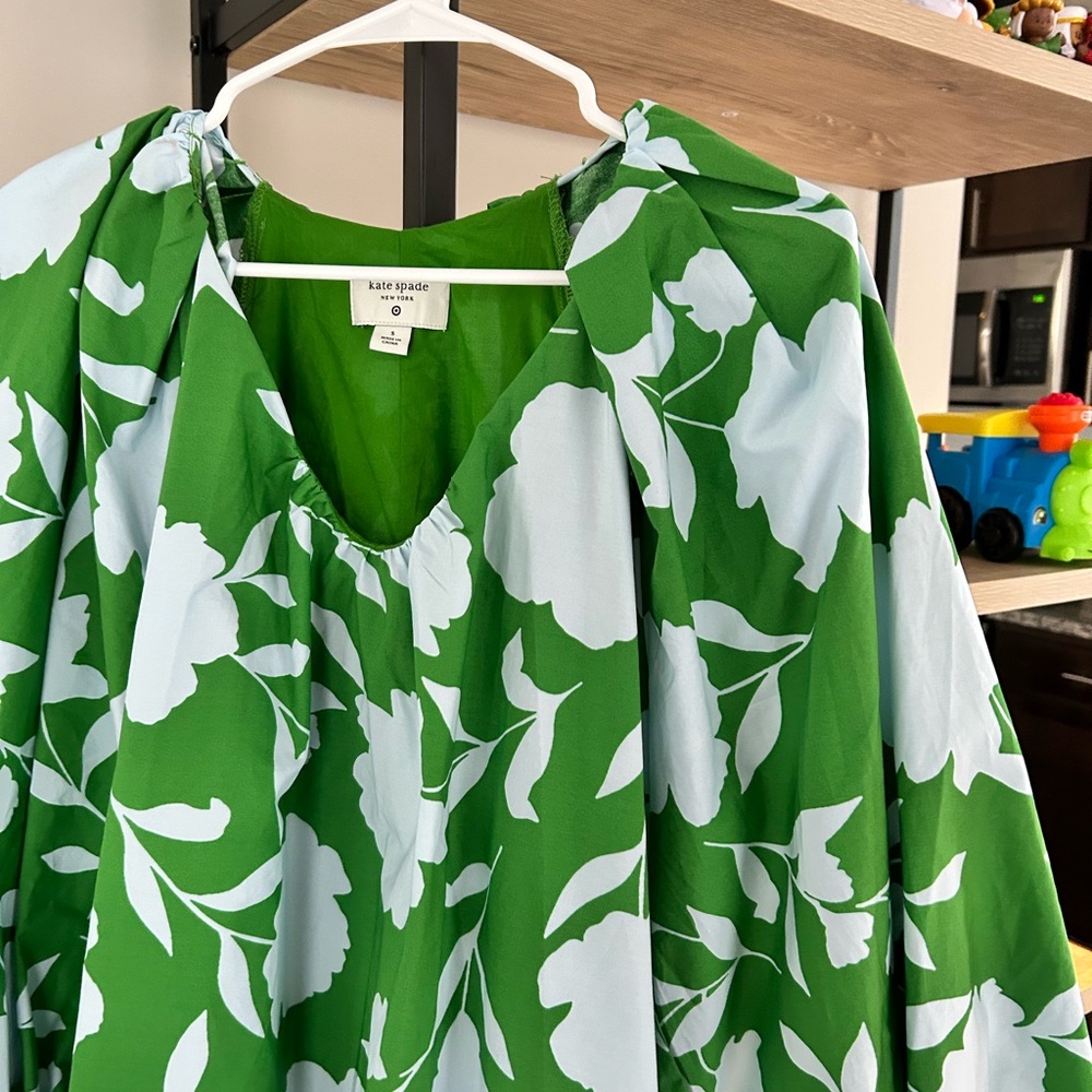 Kate Spade Green and White Dress